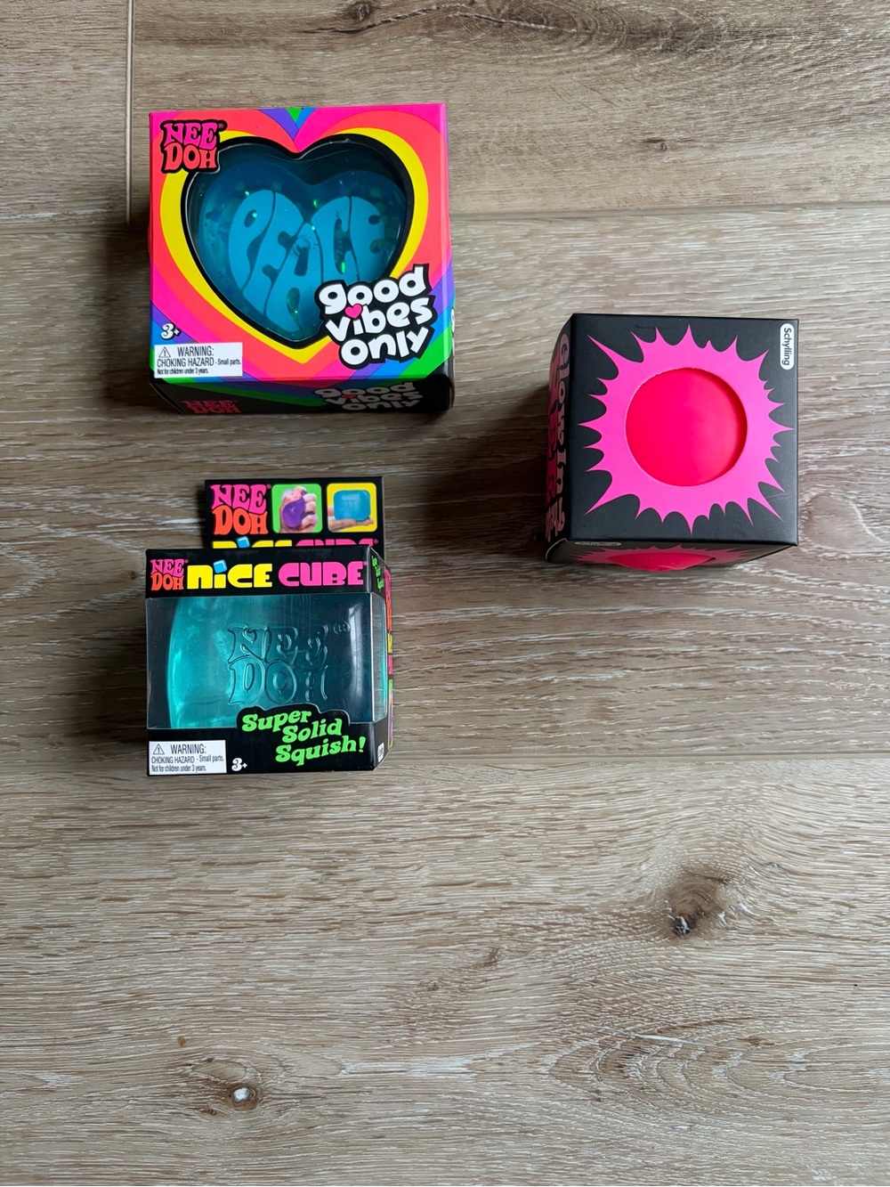 Nee Doh set of 3 Needoh Squishy Viral Fidget Toy Glow in the Dark NEW